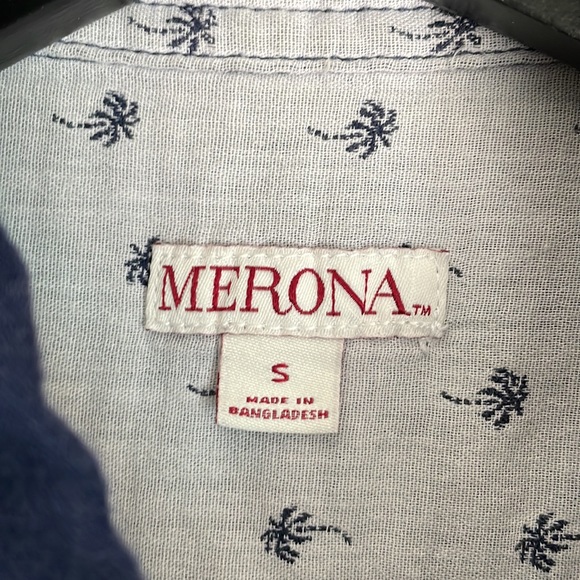 Merona Button Up shirt Palm trees - Picture 3 of 4